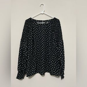 Worthington Women’s Flowy Feminine Polka Dot Blouse Size 1X